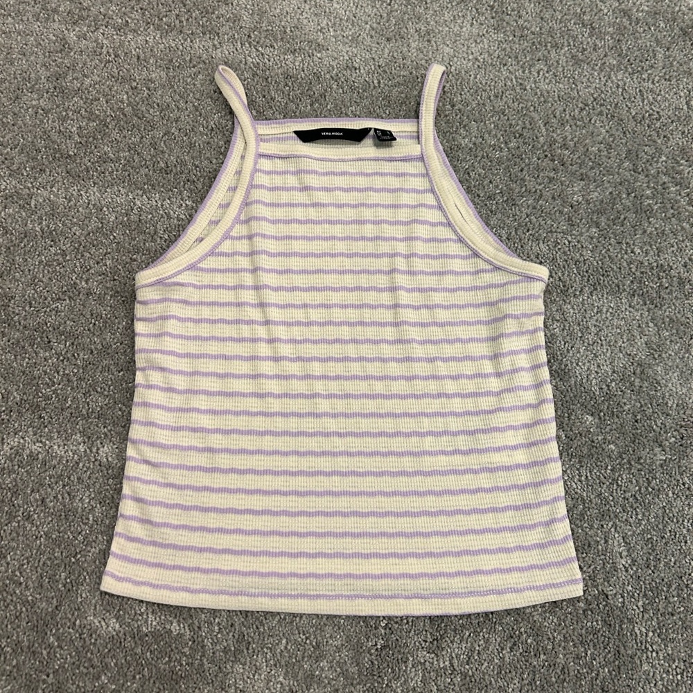 Purple and cream tank top